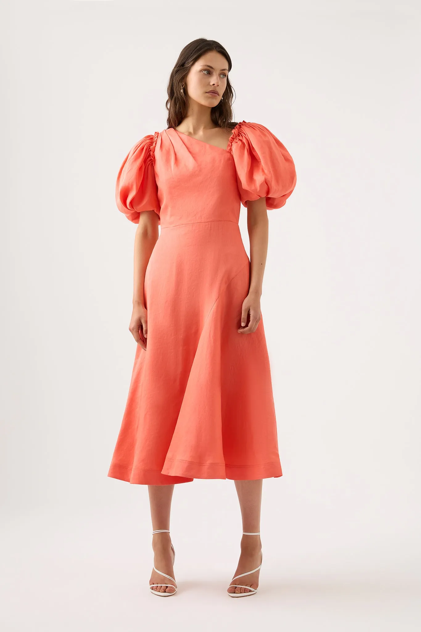 Maia Off Shoulder Midi Dress sold by Aje