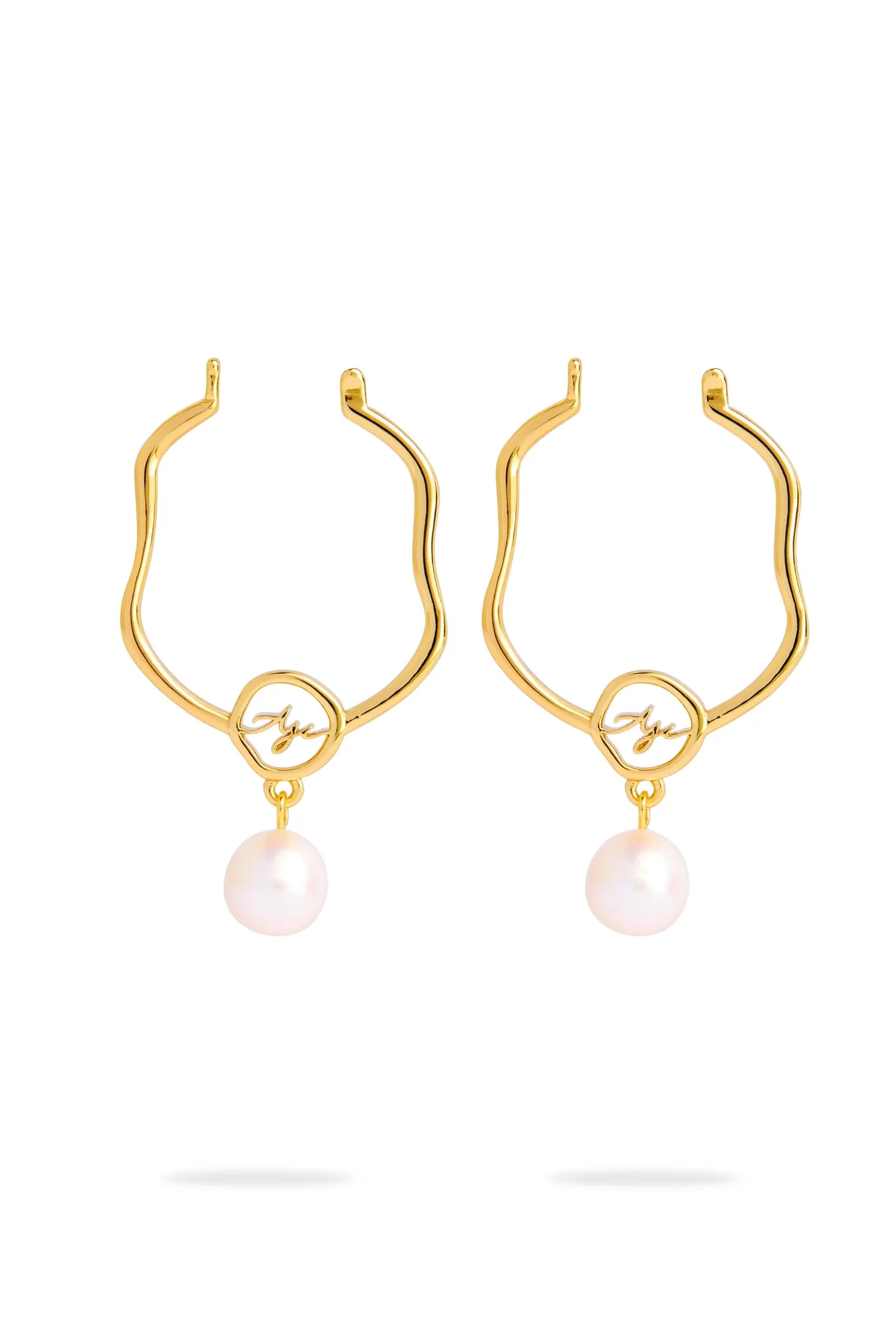 Fleur Pearl Drop Hoop Earring sold by Aje