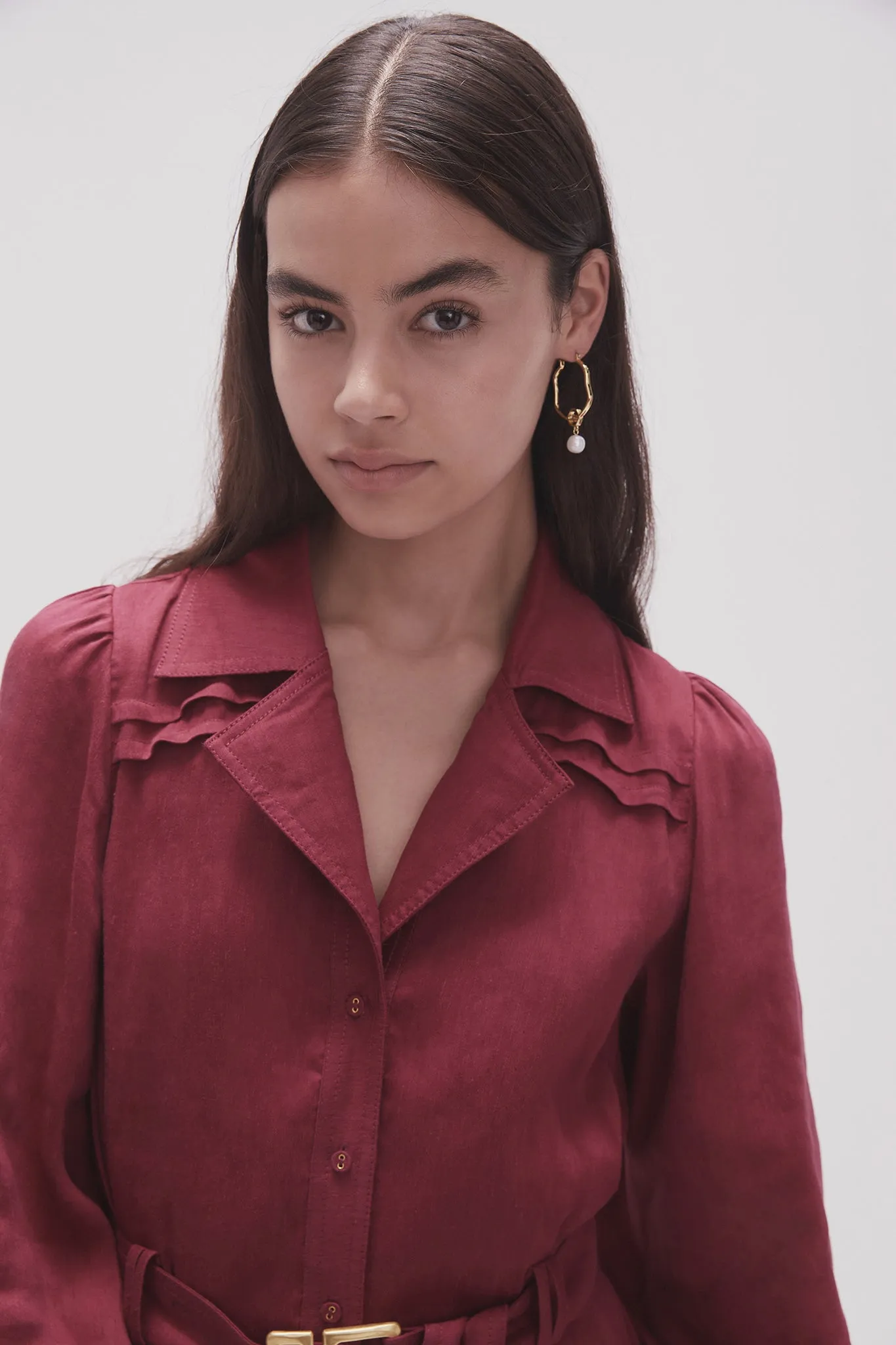 Fleur Pearl Drop Hoop Earring sold by Aje product image thumbnail 2