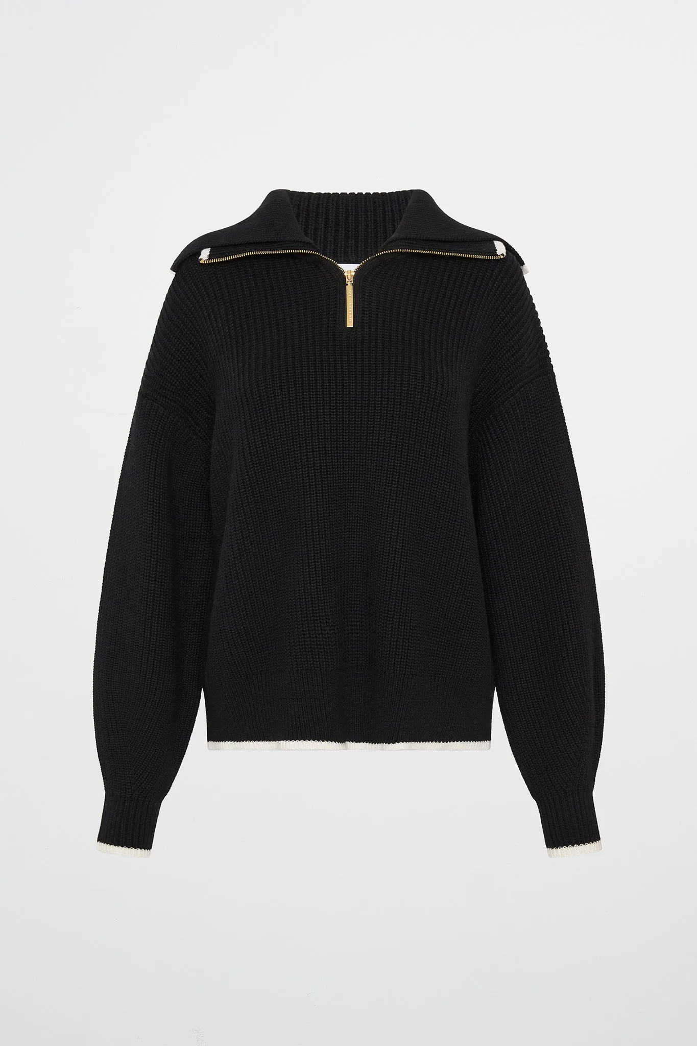 1/4 Zip Ribbed Knit Jumper 431 sold by Aje product image thumbnail 2