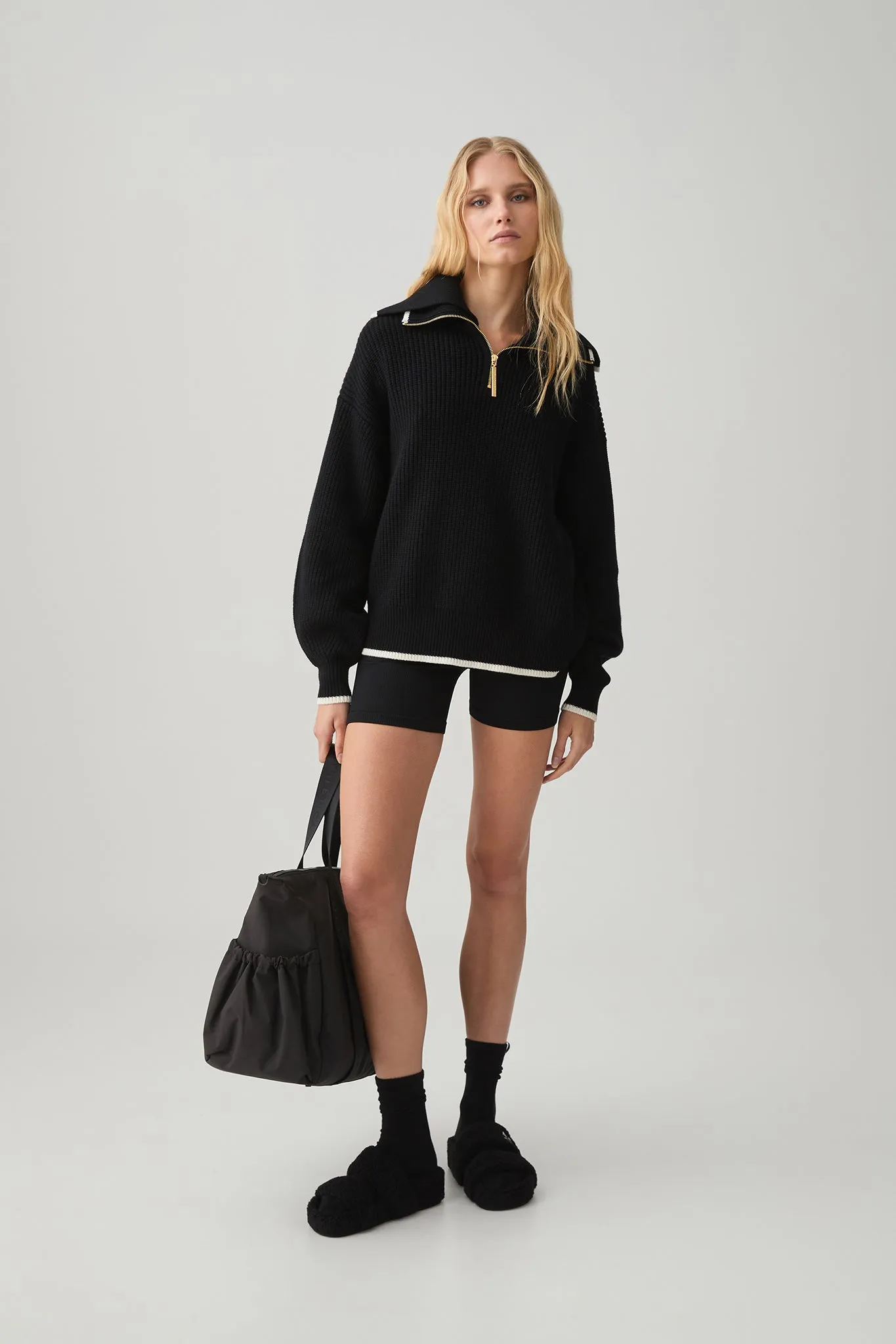 1/4 Zip Ribbed Knit Jumper 431 sold by Aje product image thumbnail 4