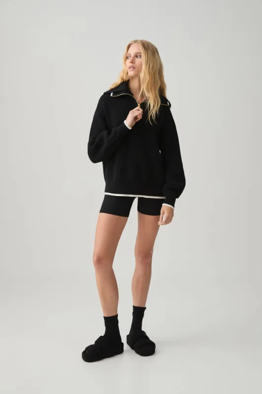 1/4 Zip Ribbed Knit Jumper 431 sold by Aje