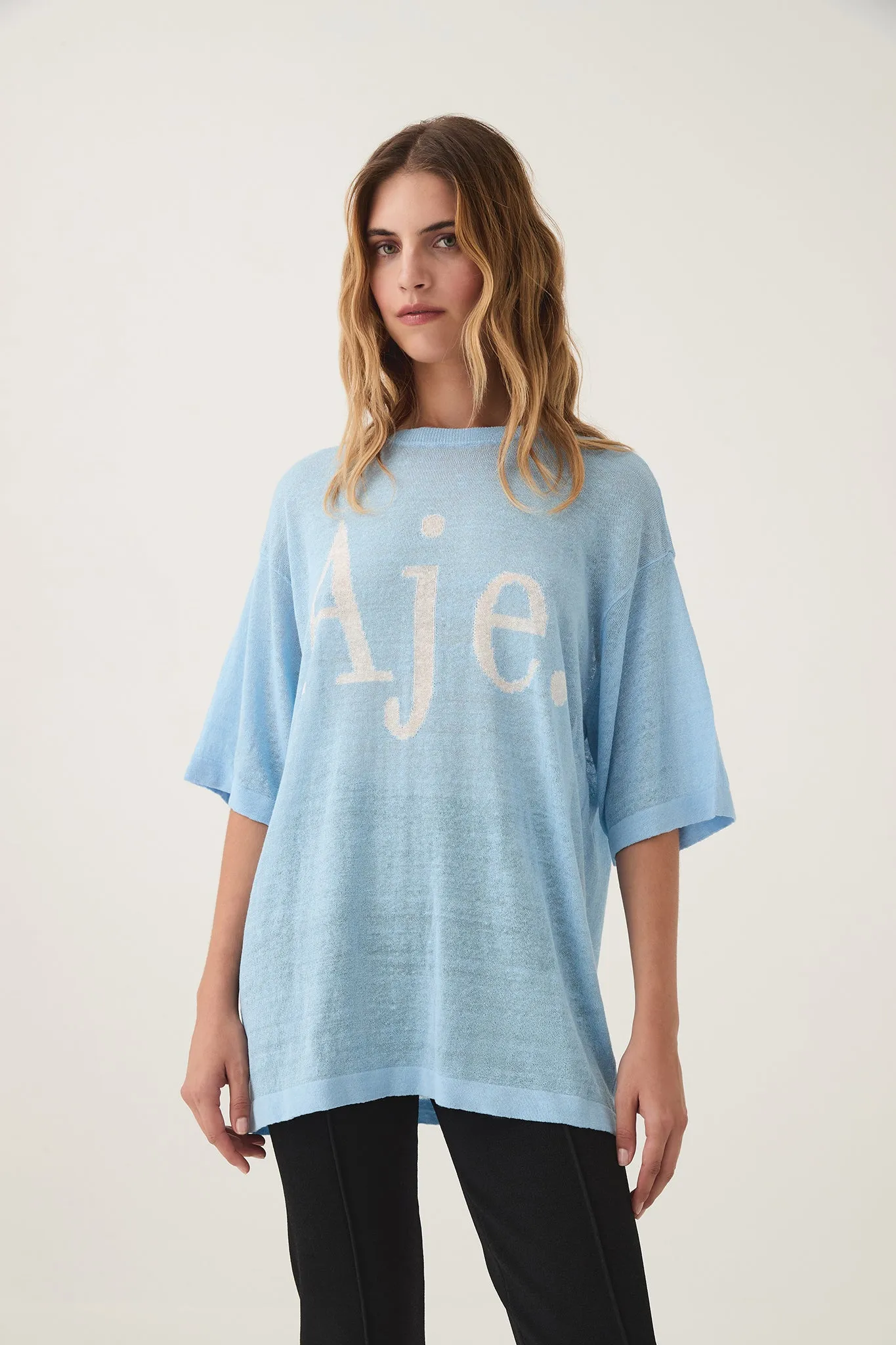 Elvira Oversized Linen Tee sold by Aje