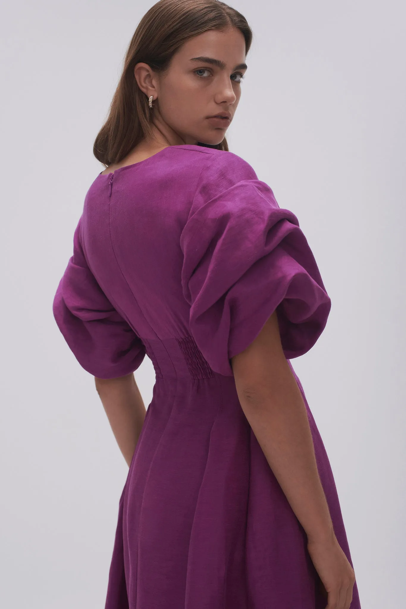 Adelie Puff Sleeve Midi Dress sold by Aje product image thumbnail 5