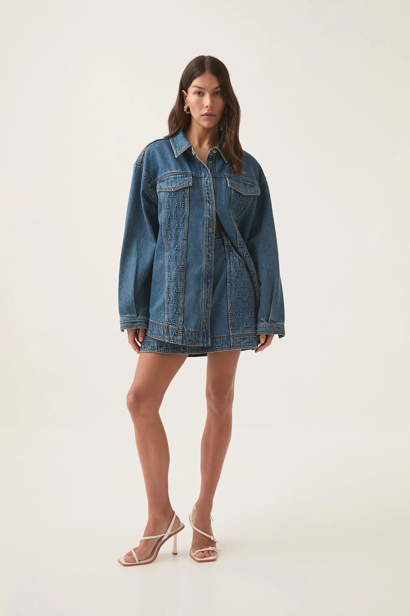 Nika Logo Denim Shacket sold by Aje product image thumbnail 3
