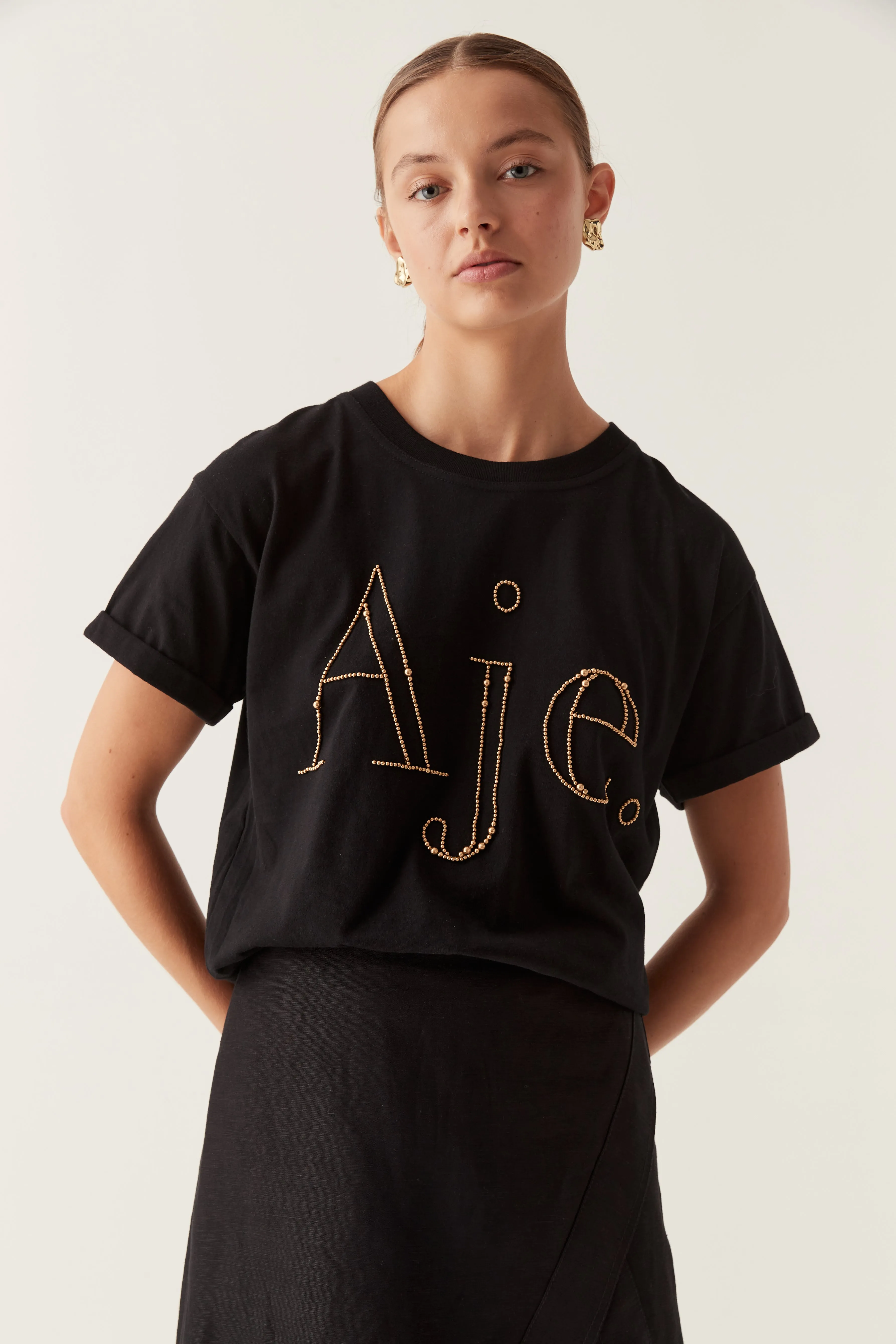 Amity Beaded Heritage Tee sold by Aje