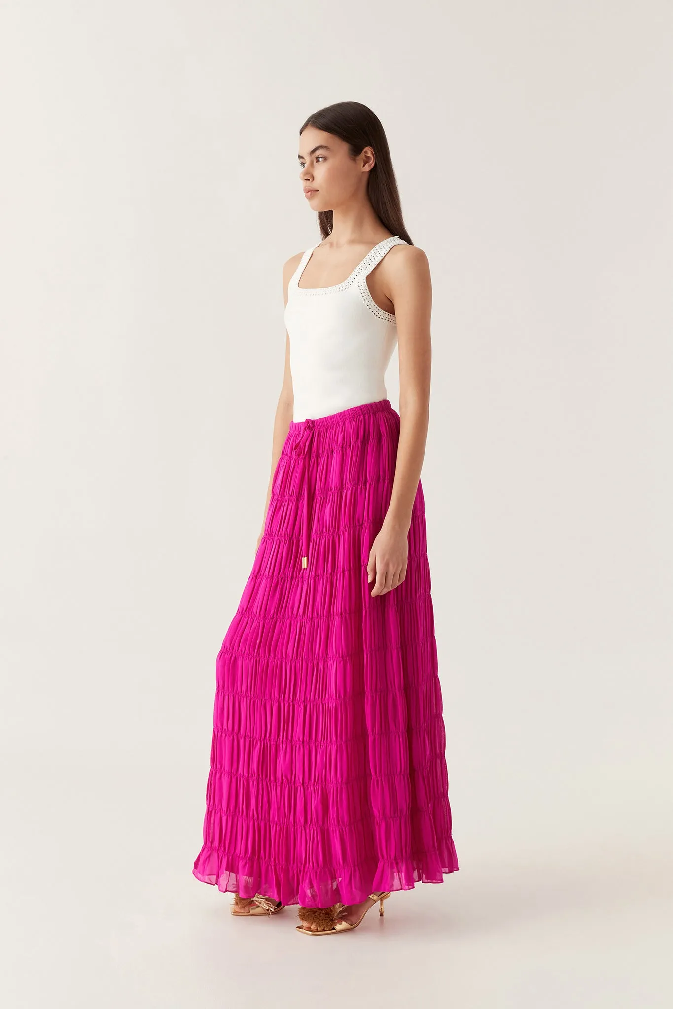 Rosewood Ruched Maxi Skirt sold by Aje product image thumbnail 3