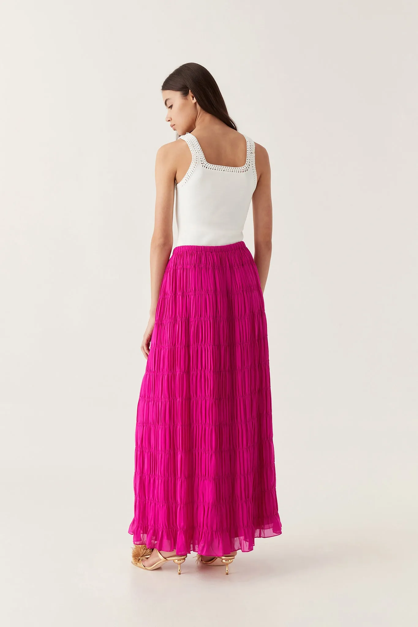 Rosewood Ruched Maxi Skirt sold by Aje product image thumbnail 5