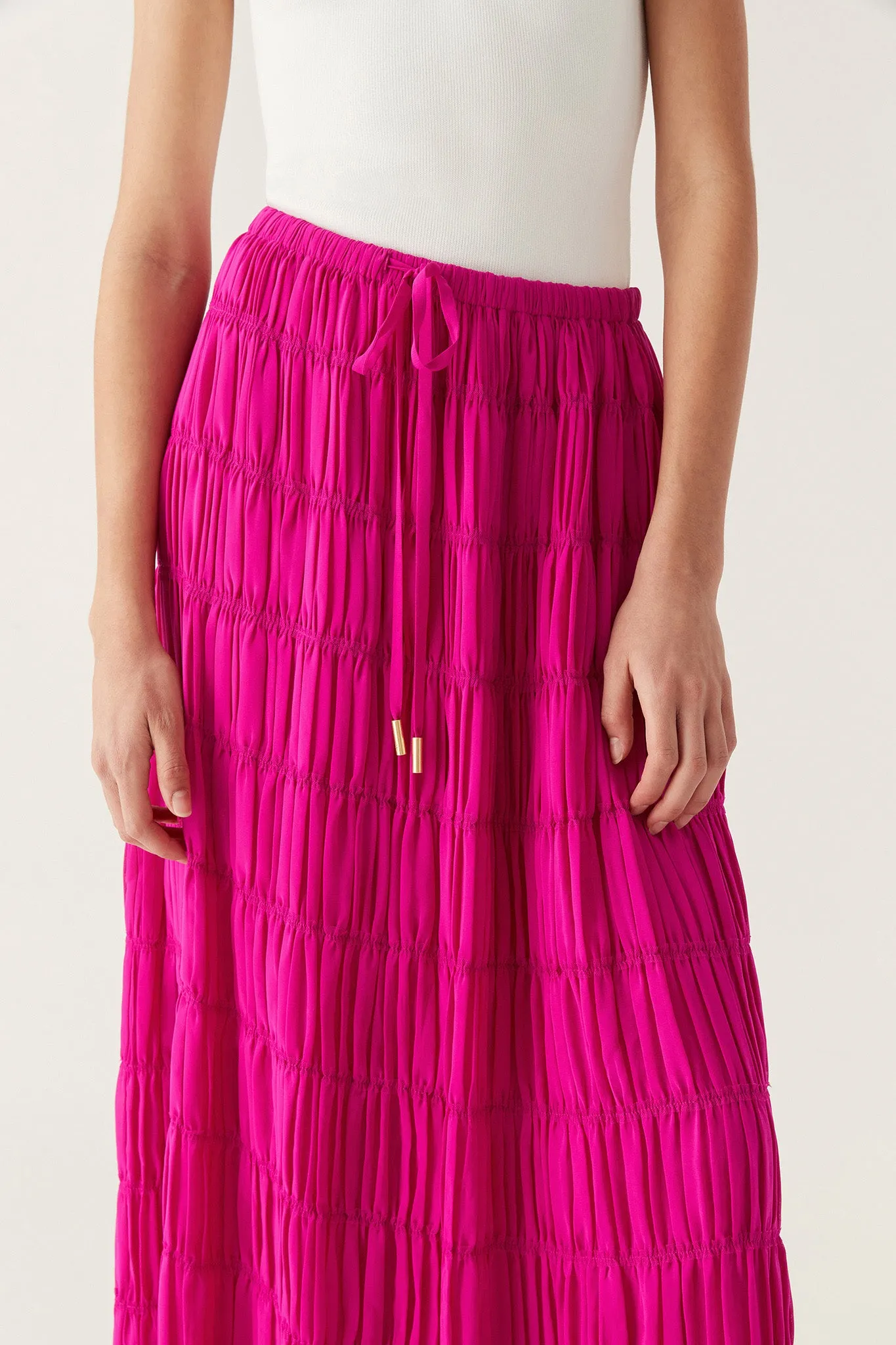 Rosewood Ruched Maxi Skirt sold by Aje product image thumbnail 4