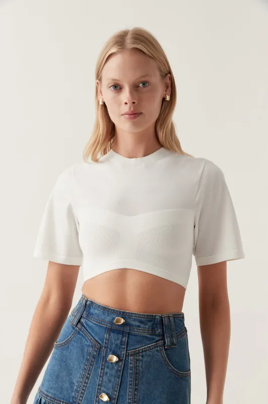 Edita Knitted Bustier Crop Top sold by Aje