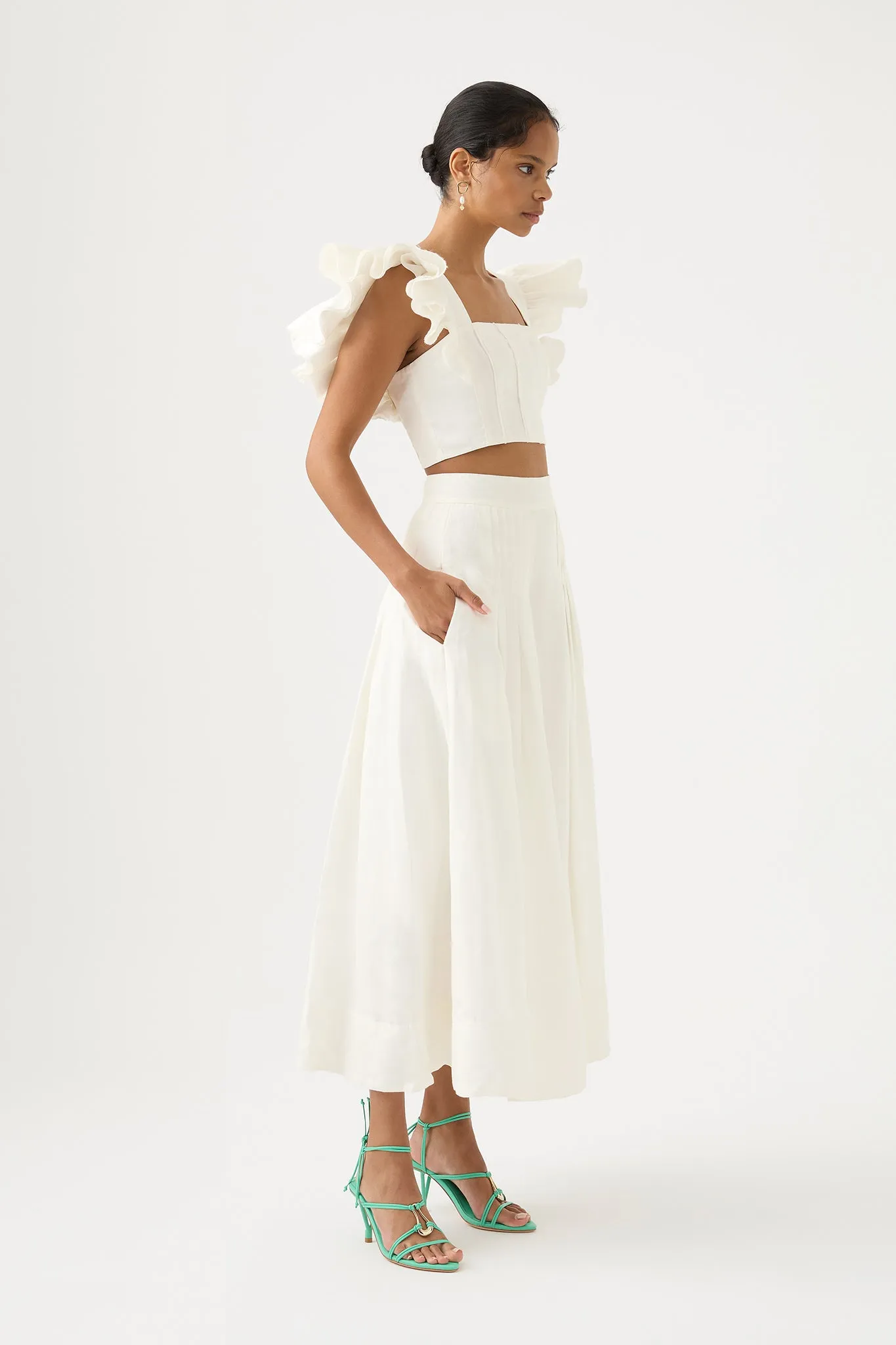 Chloe Tuck Detail Midi Skirt sold by Aje product image thumbnail 3