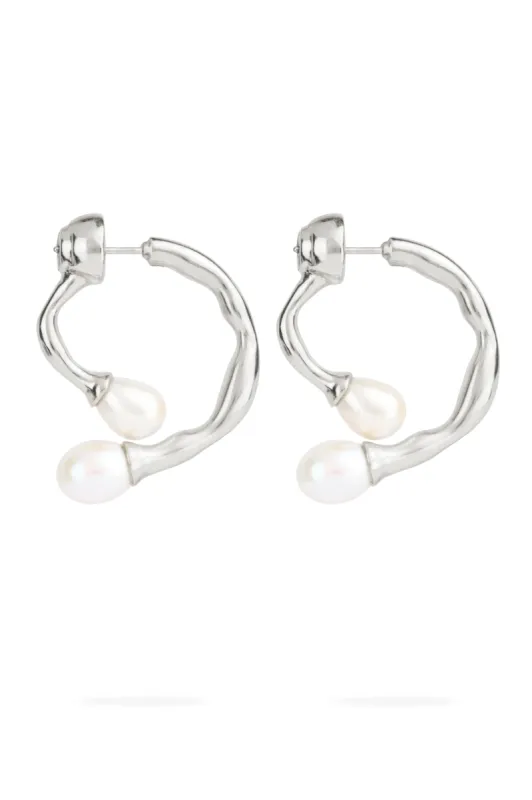 Ramona Pearl Bar Hoop sold by Aje