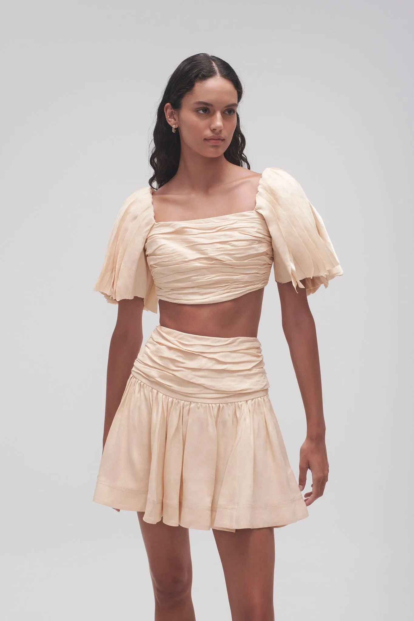 Cari Ruched Crop Top sold by Aje