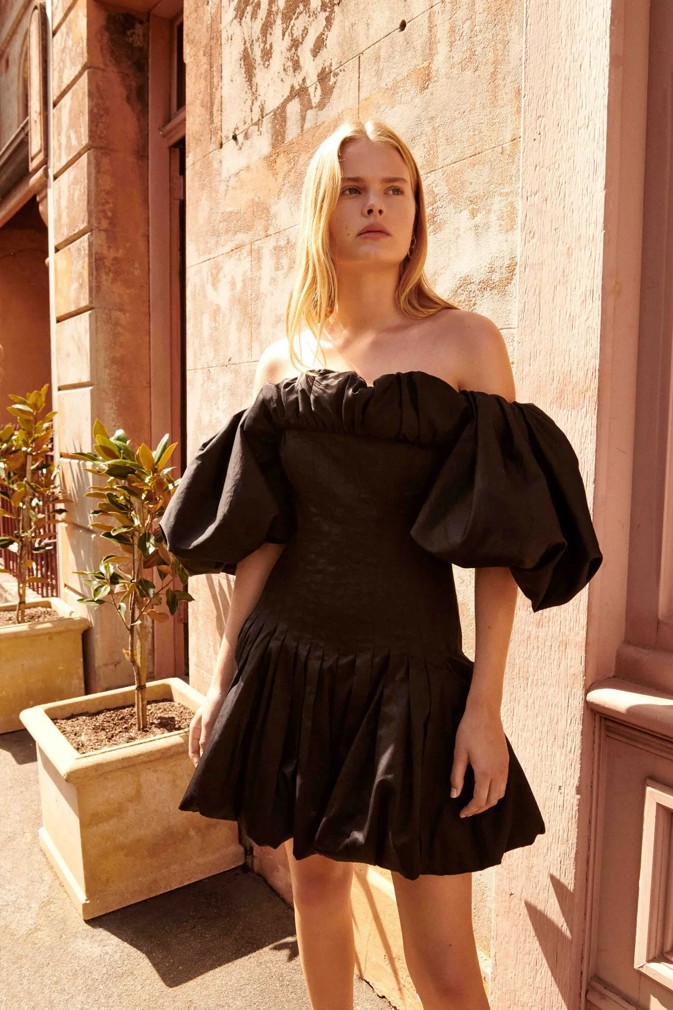 Arles Off Shoulder Mini Dress sold by Aje