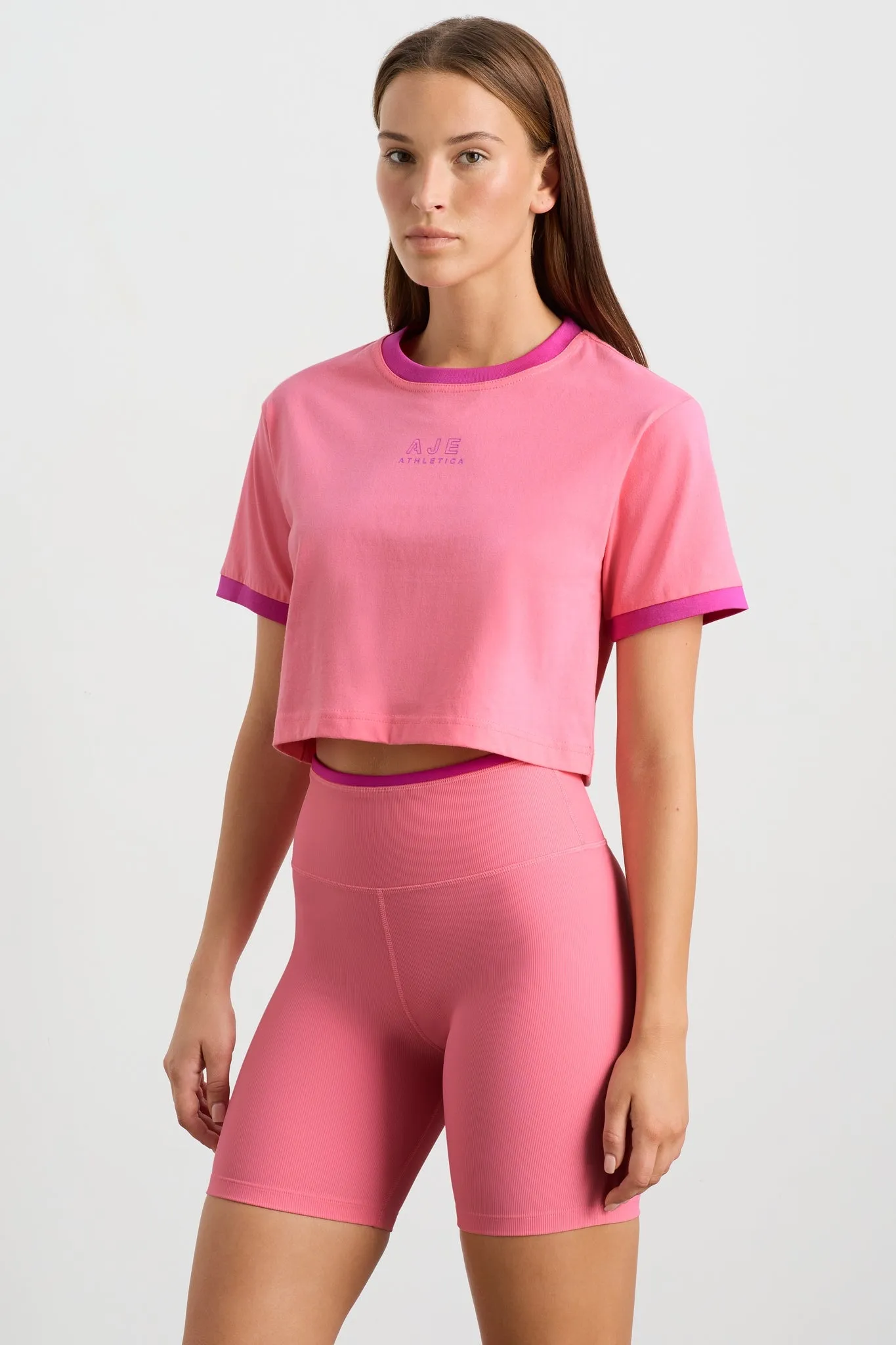 Contrast Bind Logo Tee 110 sold by Aje