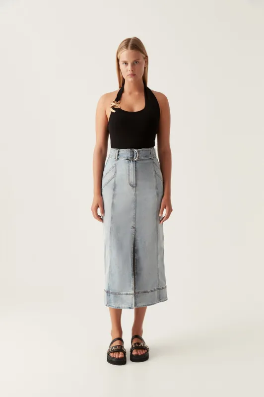 Embrace Denim Midi Skirt sold by Aje