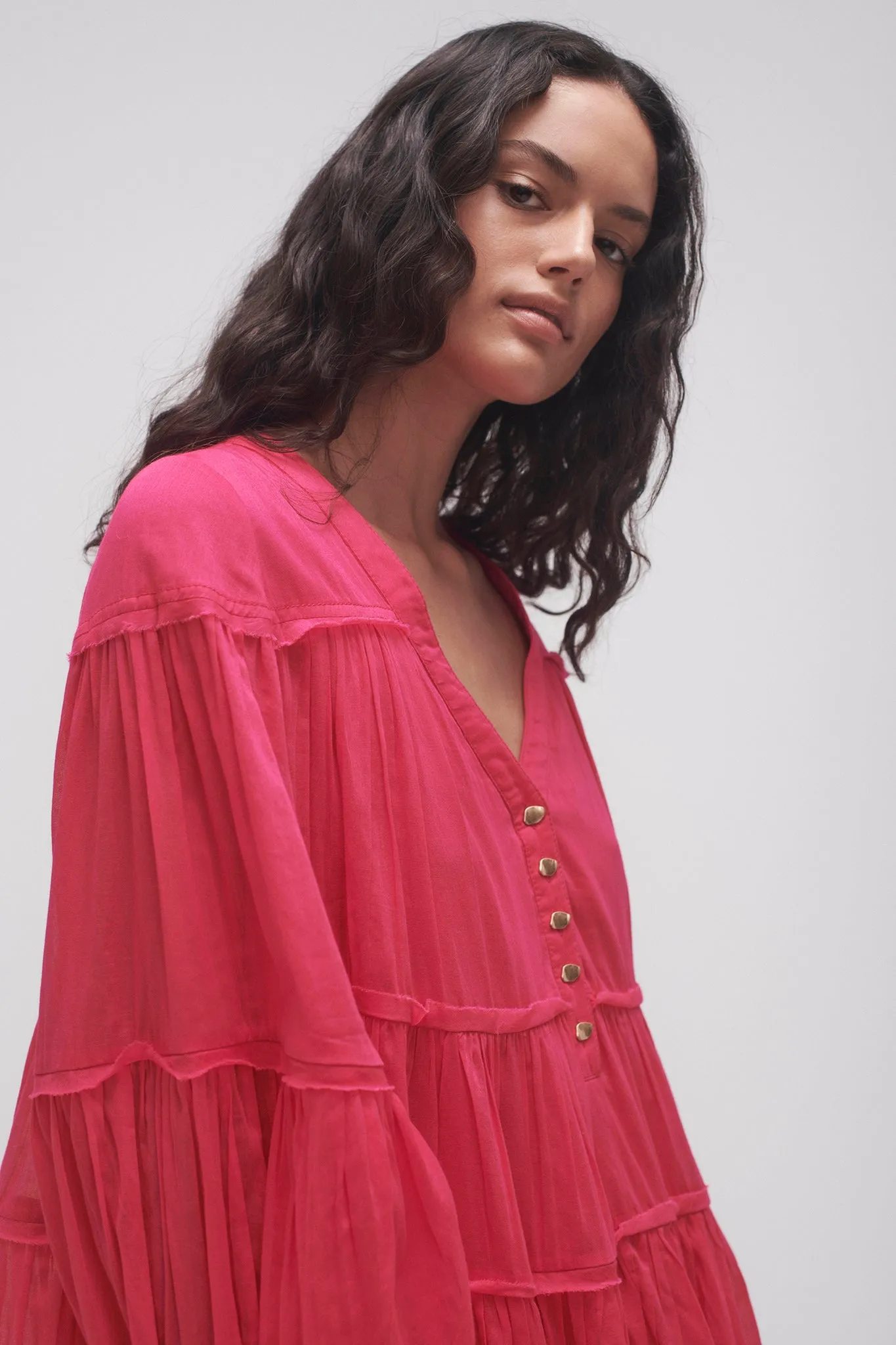 Sally Tiered Plunge Mini Dress sold by Aje product image thumbnail 4
