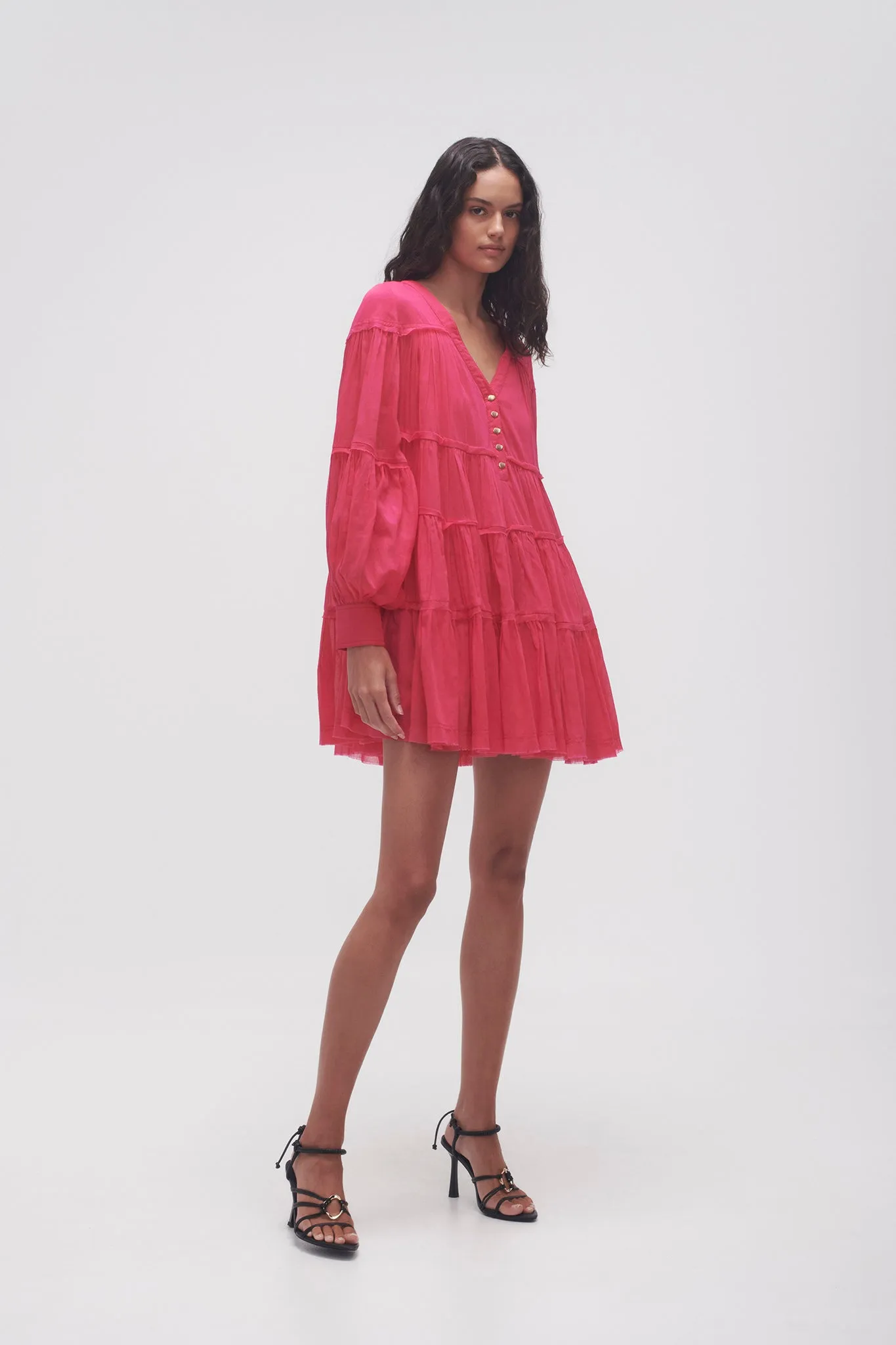 Sally Tiered Plunge Mini Dress sold by Aje