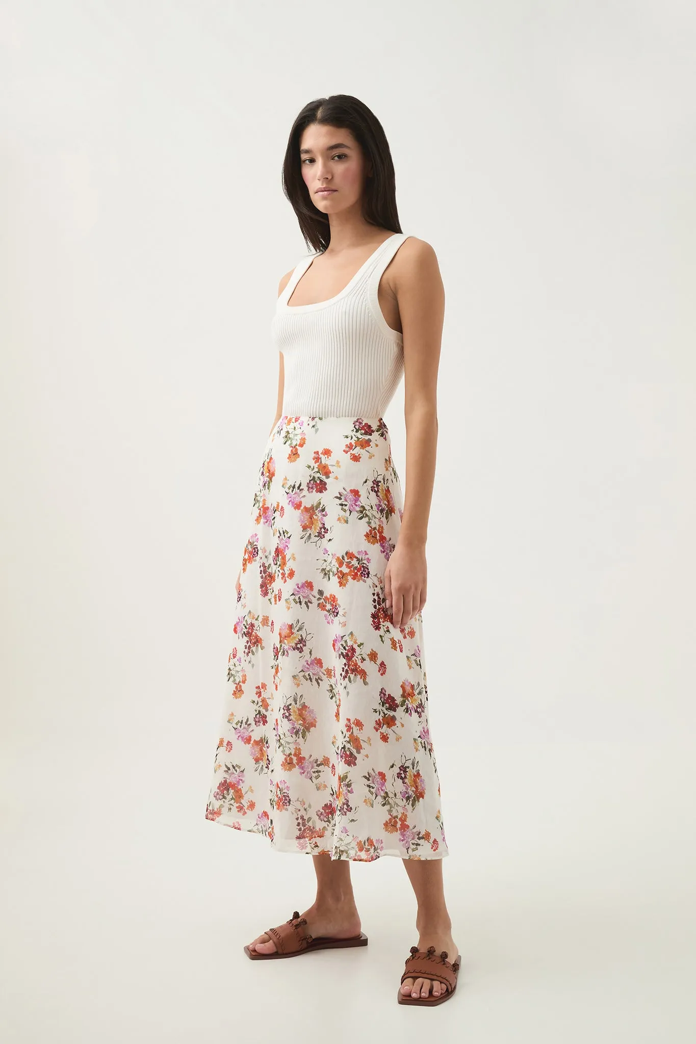 Cyma Circular Midi Skirt sold by Aje