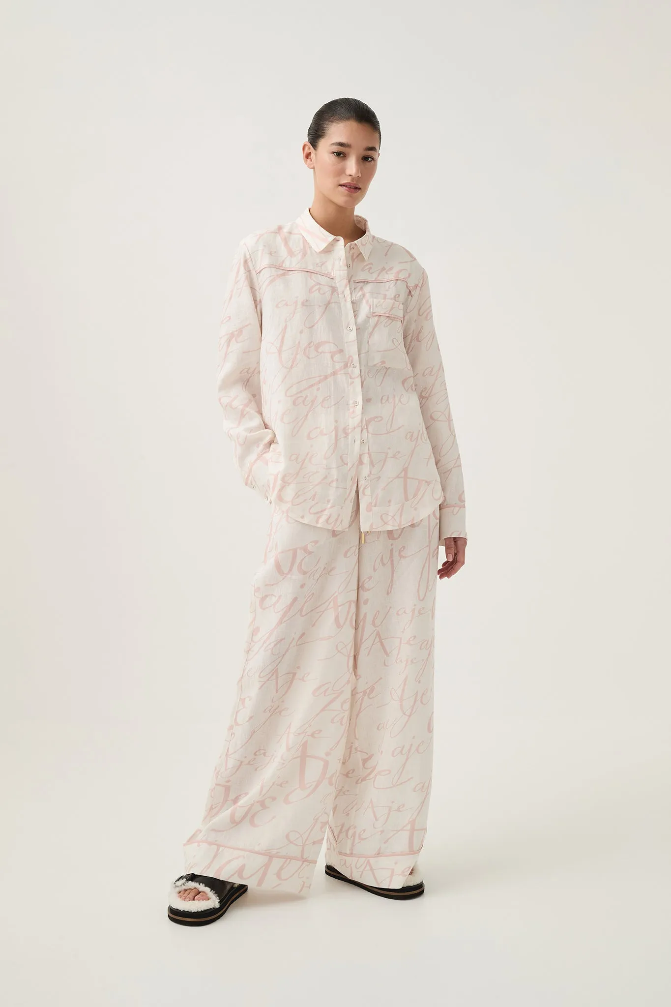 Enra Linen Pyjama Set sold by Aje