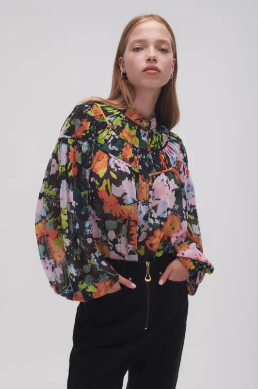 Nellie Ruched Swing Blouse made by Aje