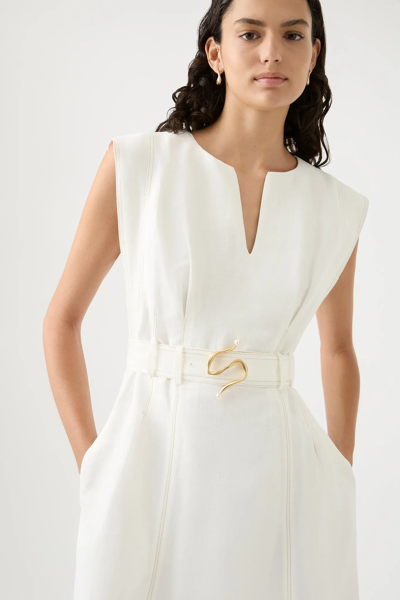 Beacon Structured Midi Dress sold by Aje product image thumbnail 4