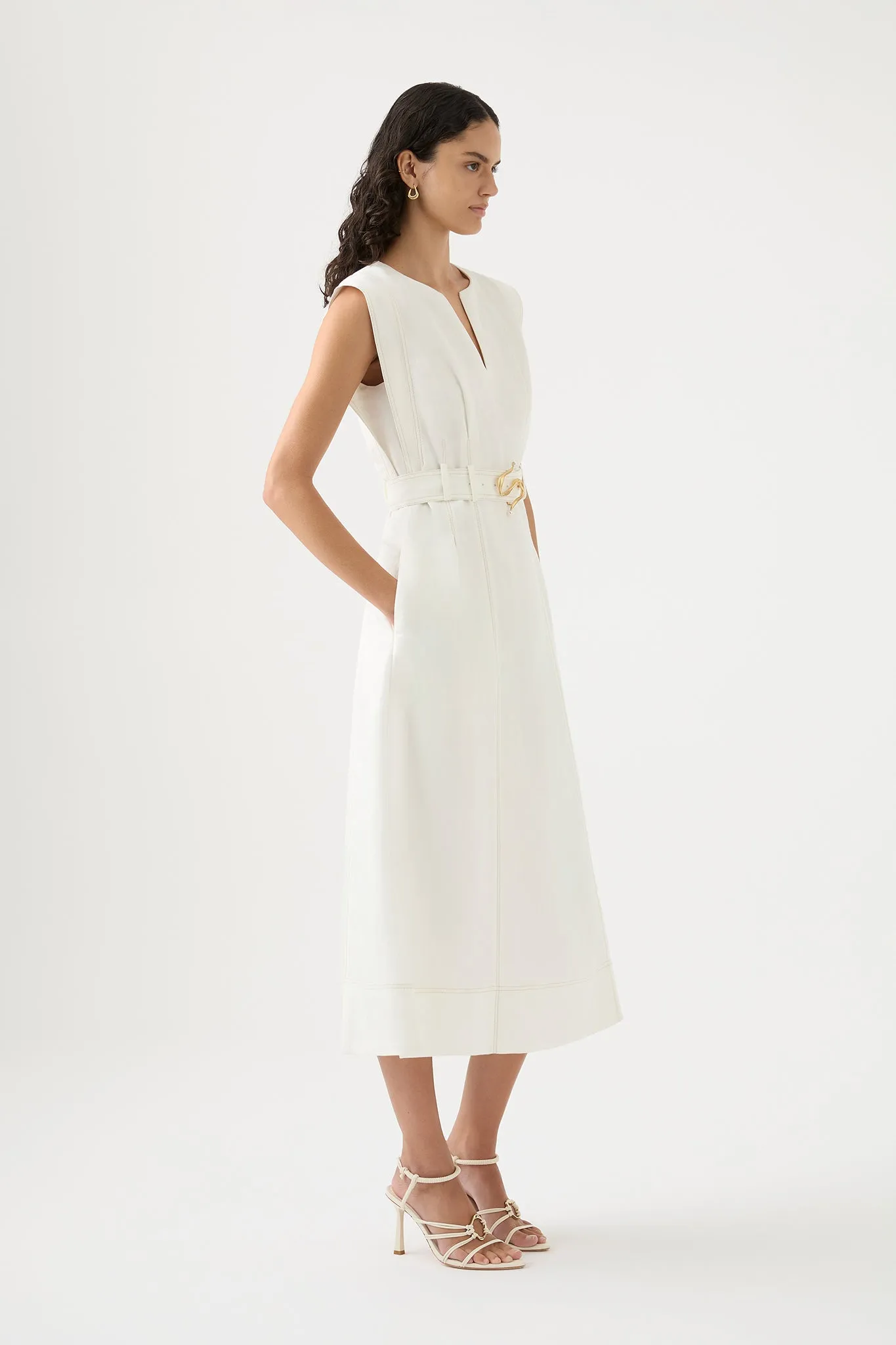 Beacon Structured Midi Dress sold by Aje product image thumbnail 3