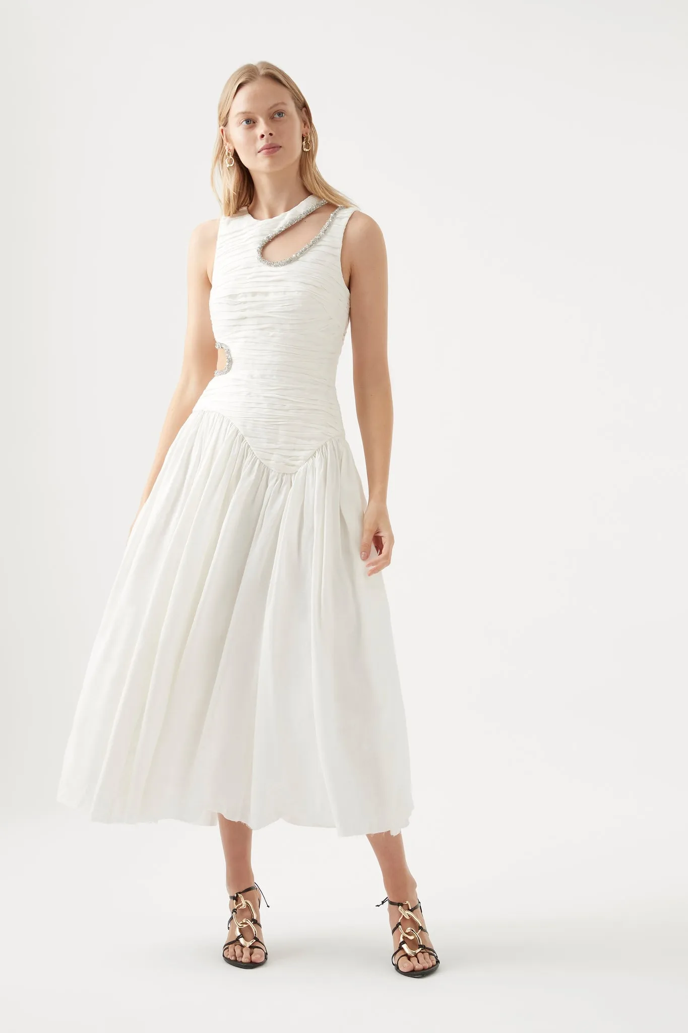 Jolie Abstract Cut Out Midi Dress | Parallel