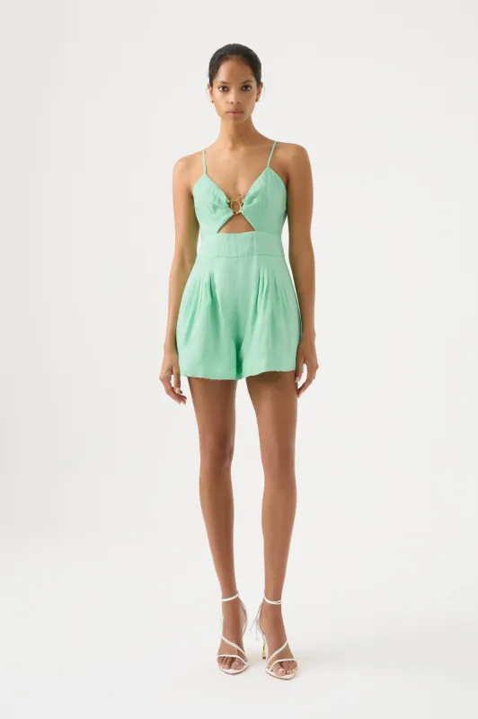 Simone Ring Cut Out Playsuit sold by Aje