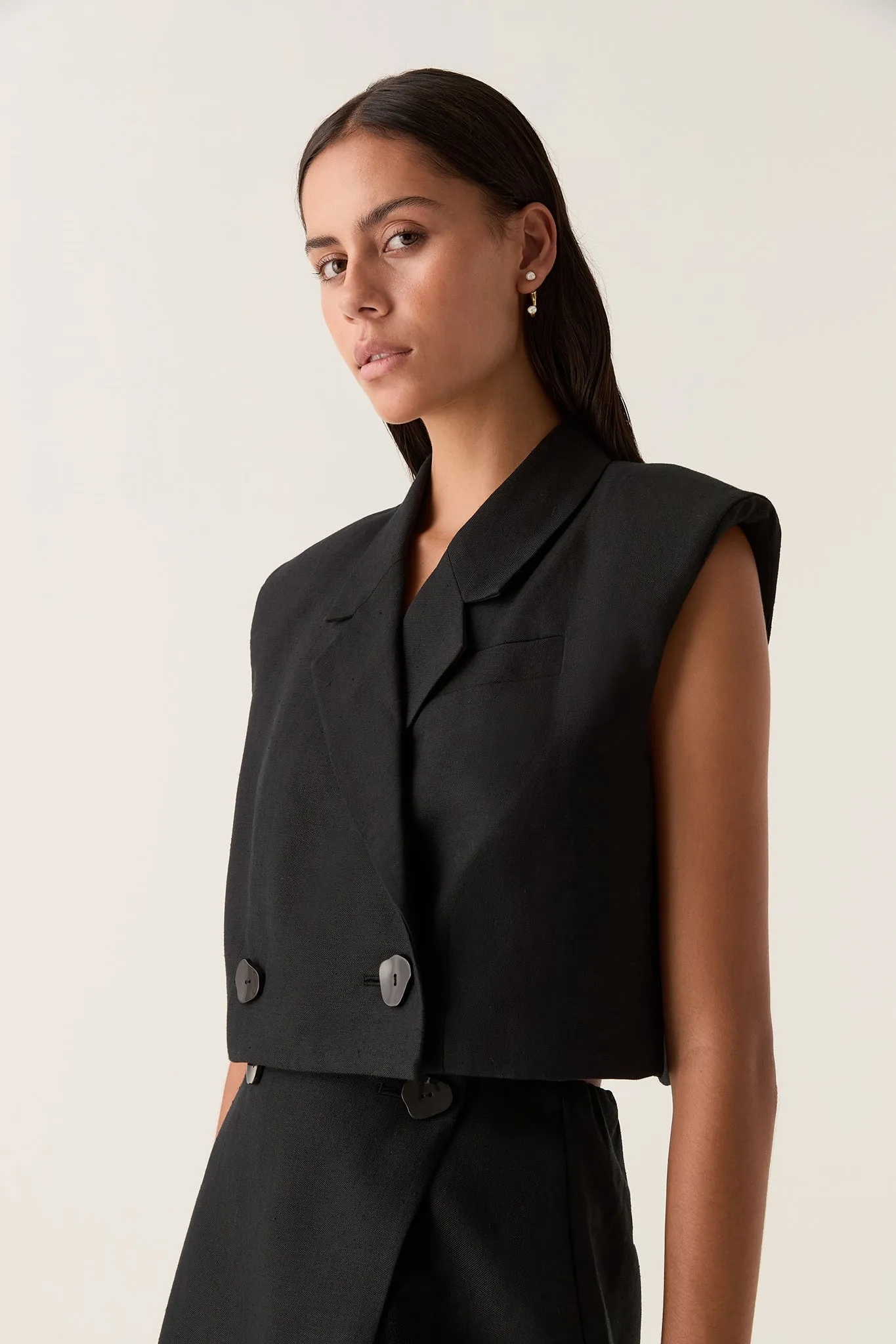 Flight Oversized Crop Vest sold by Aje
