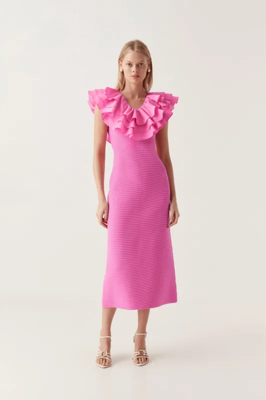 Transcendent Ruffle Midi Dress sold by Aje