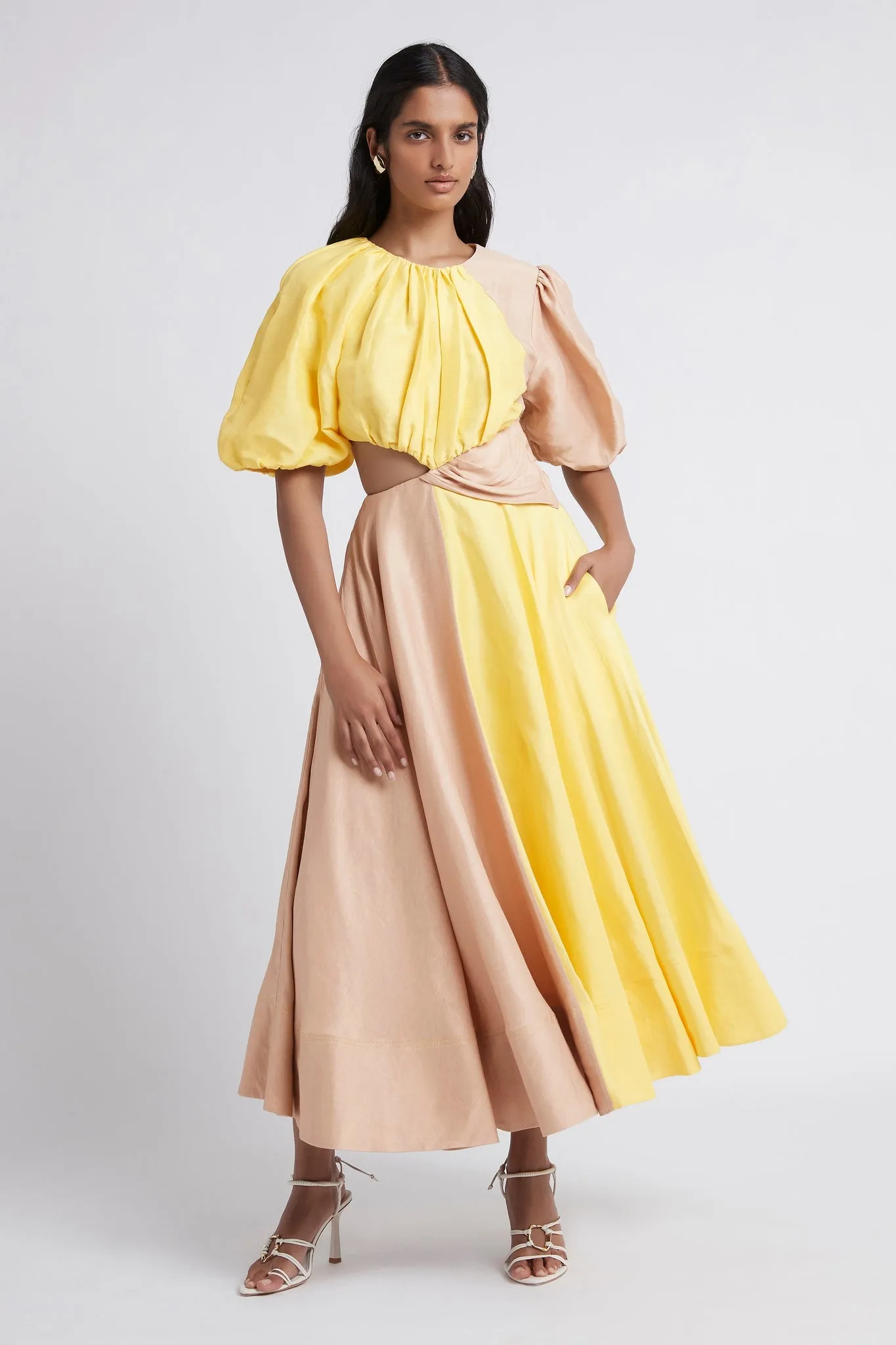 Caliente Two Tone Puff Sleeve Dress sold by Aje product image thumbnail 3