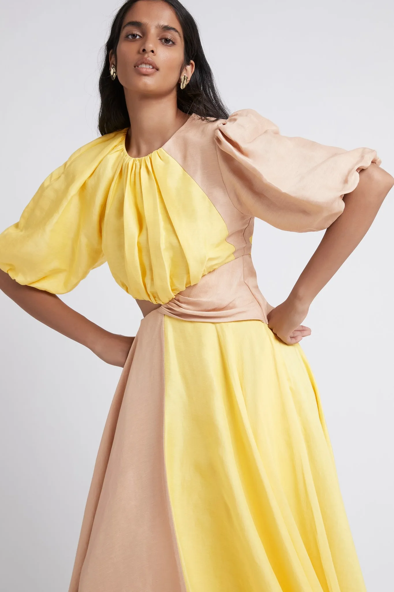Caliente Two Tone Puff Sleeve Dress sold by Aje product image thumbnail 5