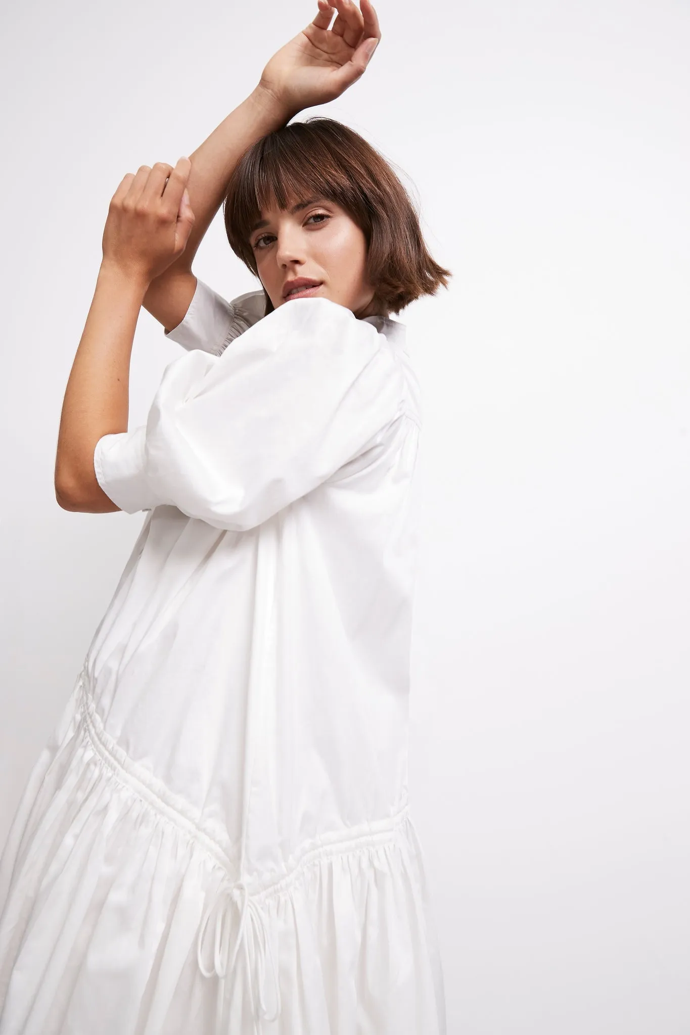 Frequency Drawstring Smock Dress sold by Aje product image thumbnail 4