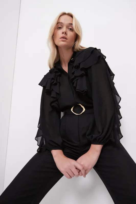 Cascade Ruffle Sleeve Shirt sold by Aje