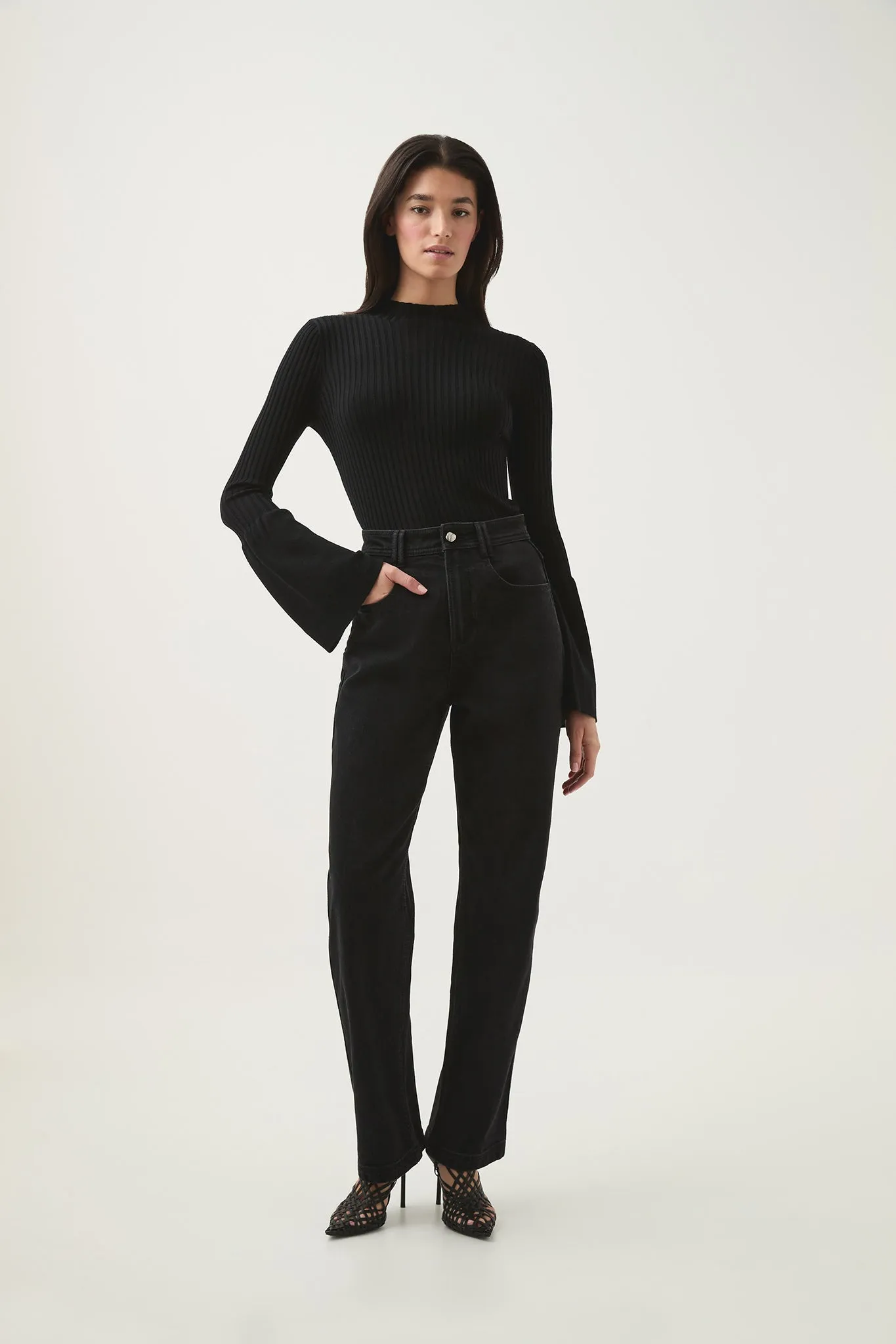 Flute Bell Sleeve Knit Top sold by Aje product image thumbnail 3