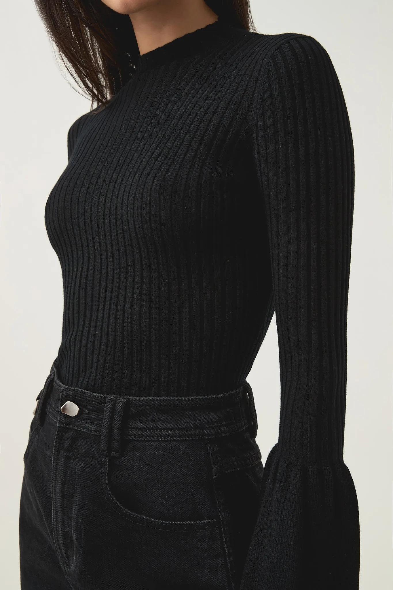 Flute Bell Sleeve Knit Top sold by Aje product image thumbnail 4