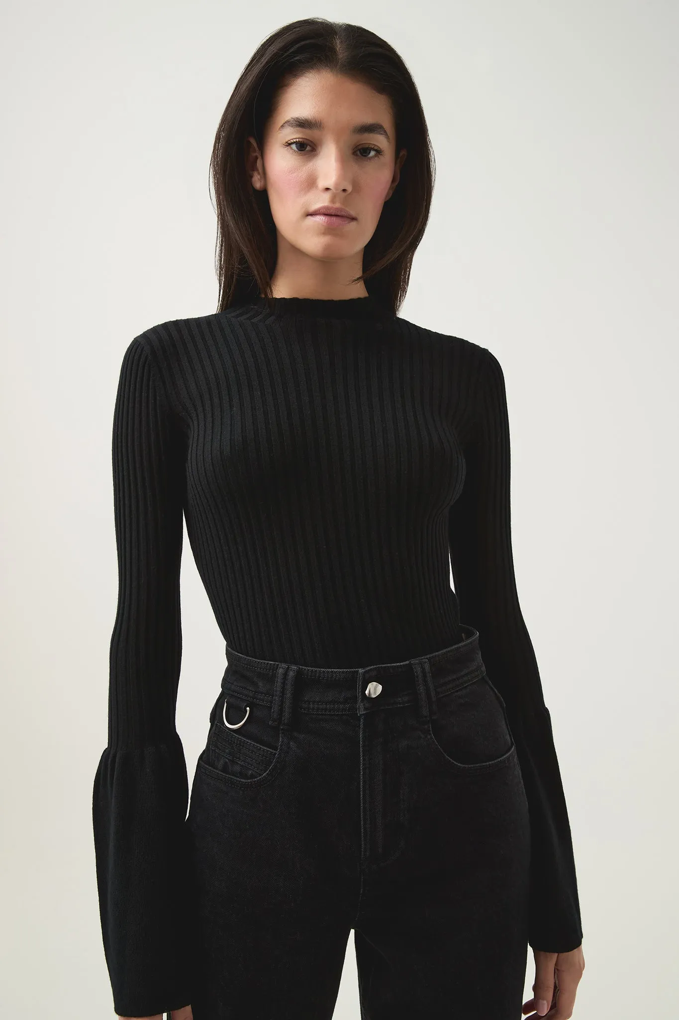 Flute Bell Sleeve Knit Top sold by Aje product image thumbnail 5