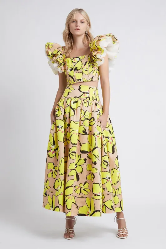 Pelicano Citrus Bloom Midi Skirt sold by Aje