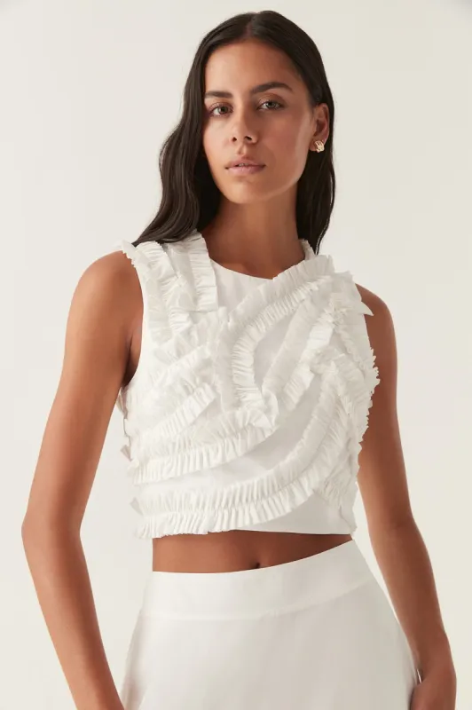 Aurelia Frill Shell Top made by Aje