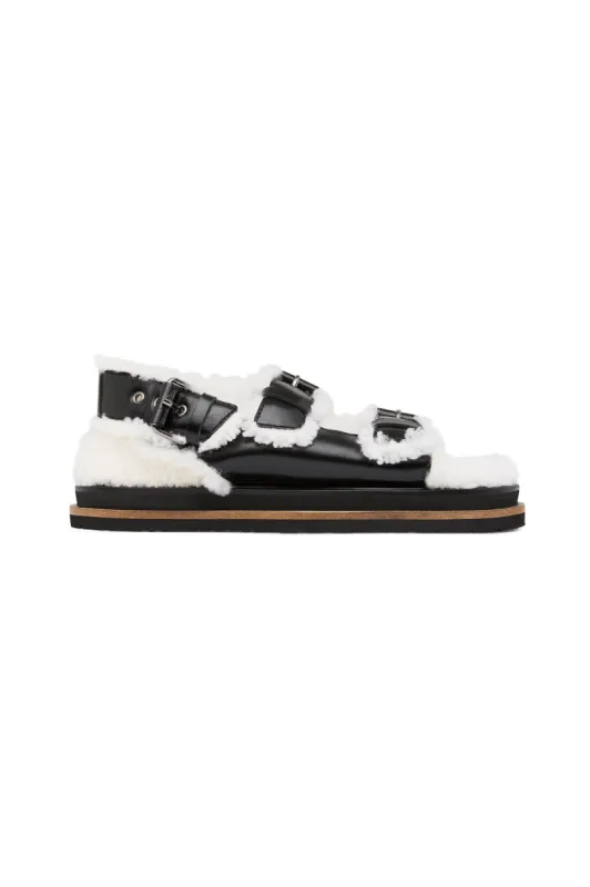 Jeanne Shearling Sandal sold by Aje