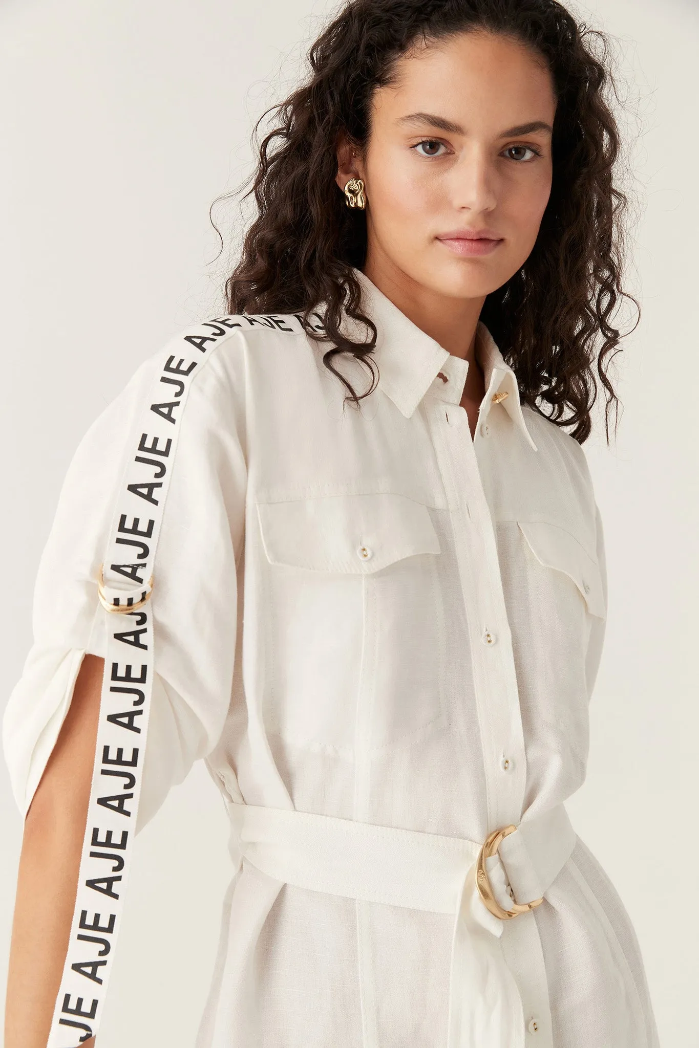 Signal Logo Shirt Mini Dress sold by Aje product image thumbnail 4