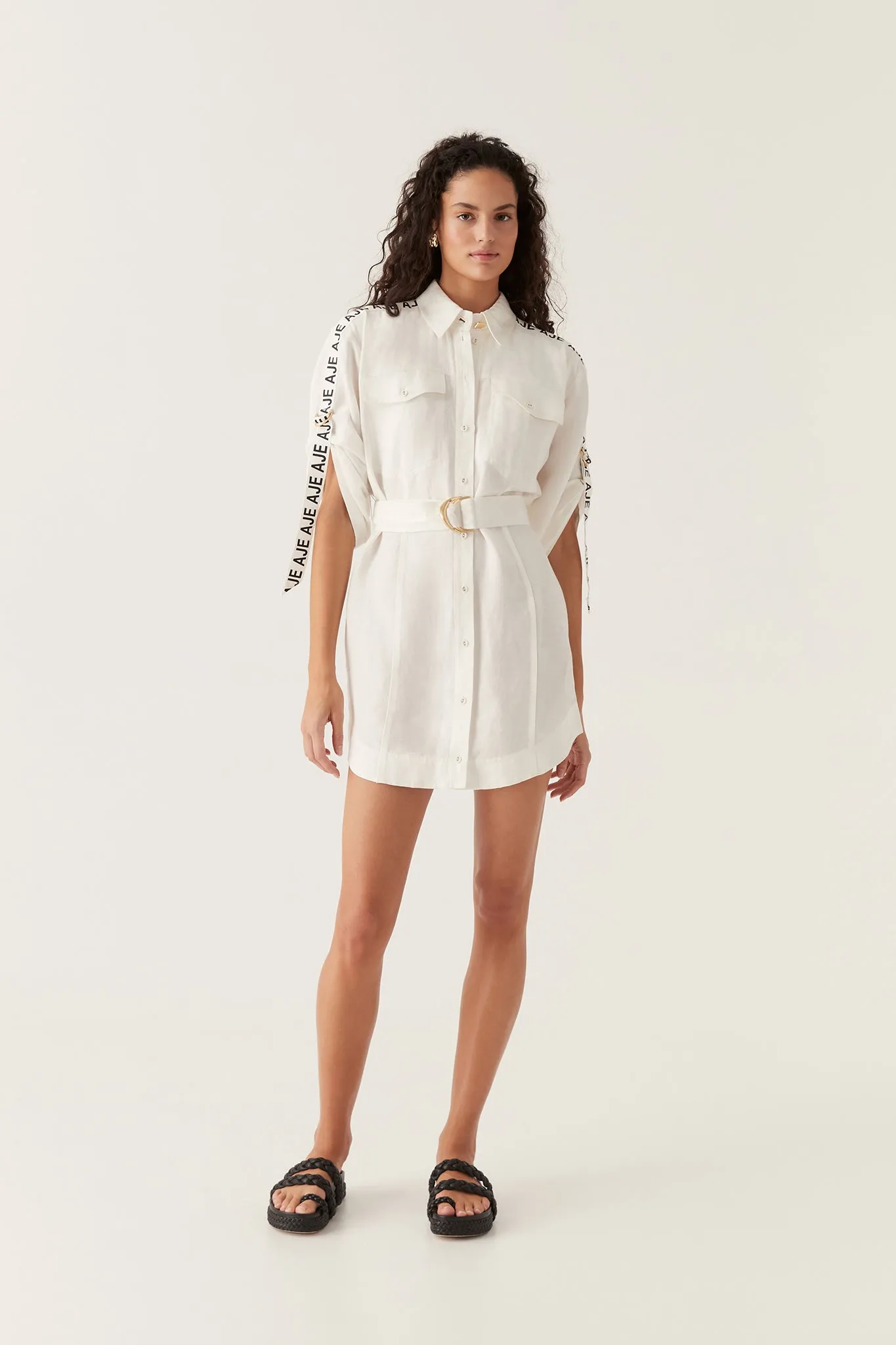 Signal Logo Shirt Mini Dress sold by Aje