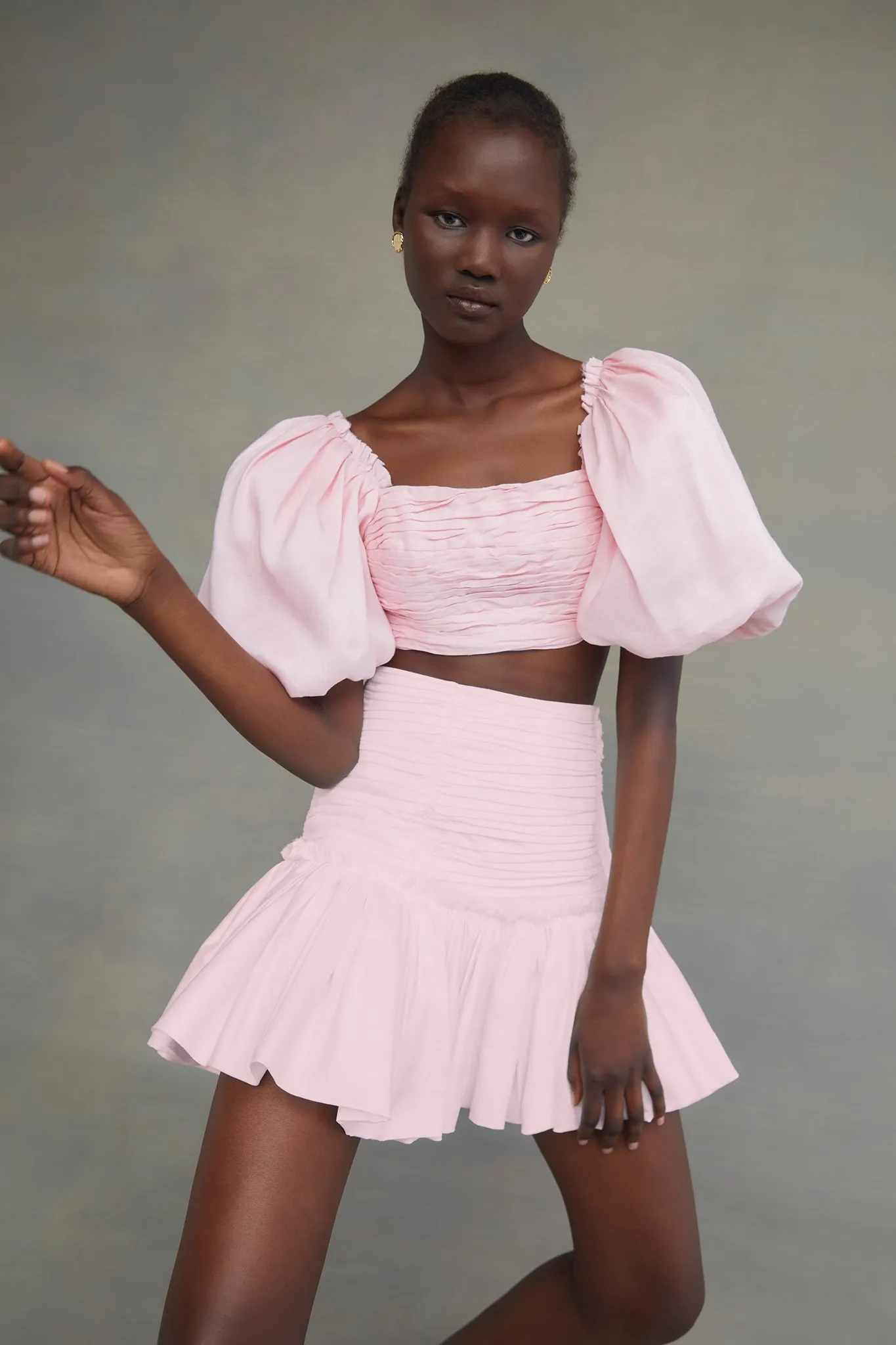 Myriad Puff Sleeve Cropped Top sold by Aje