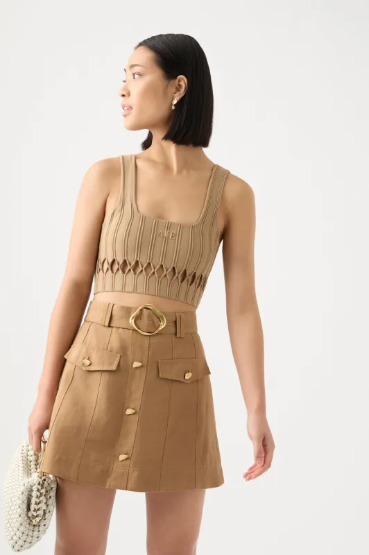 Ney Diamond Cut Out Crop Top sold by Aje