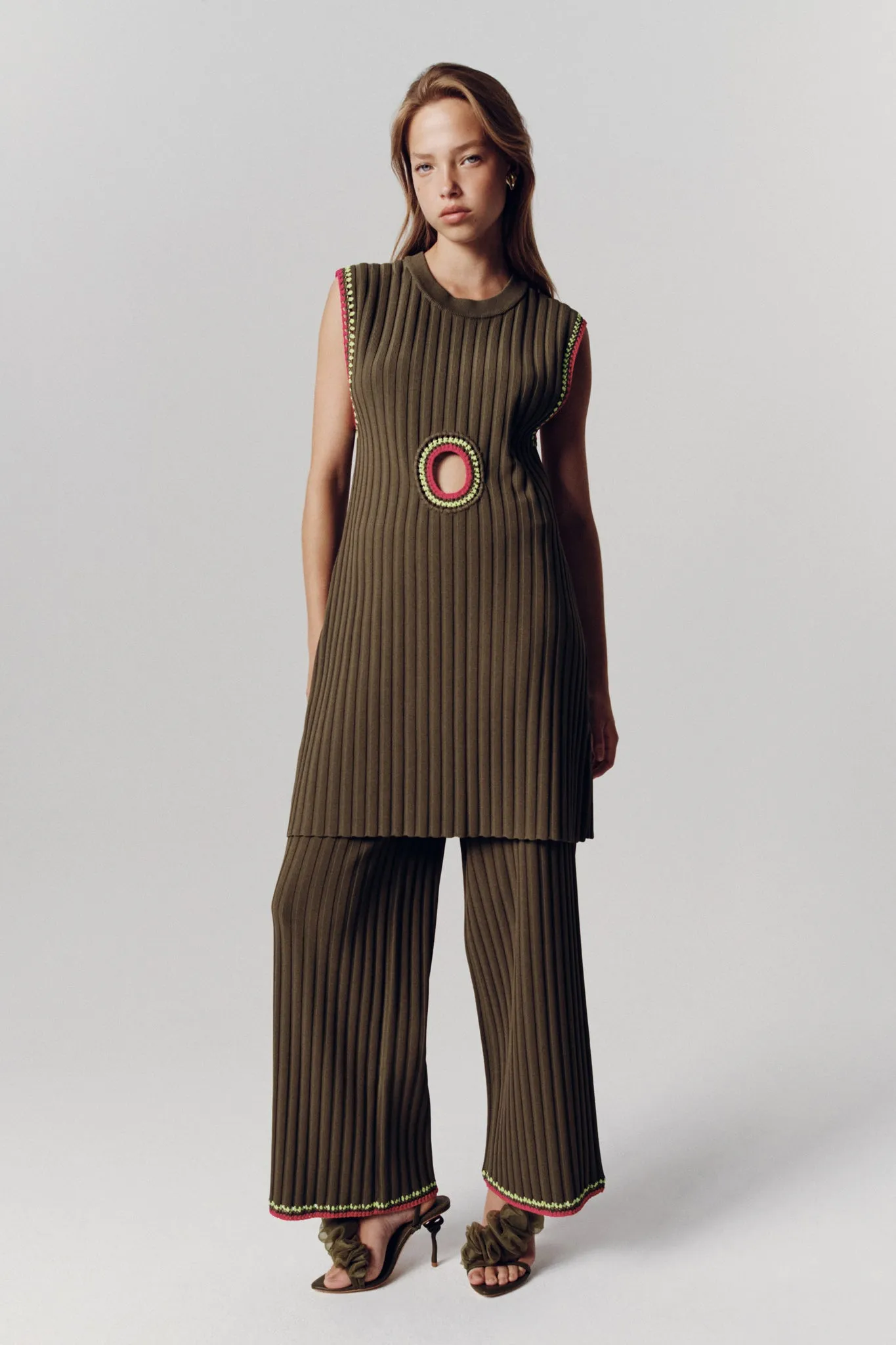 Tazia Crochet Edge Knit Pants sold by Aje