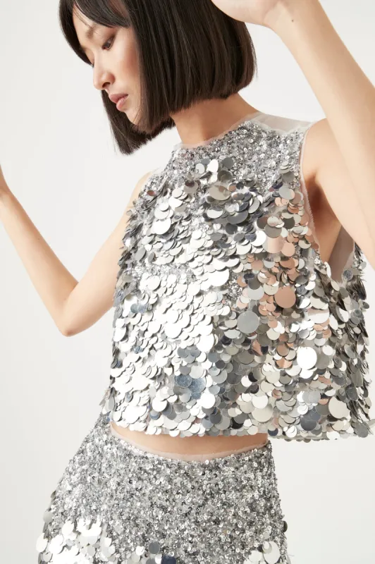 Celeste Sequin Shell Top sold by Aje