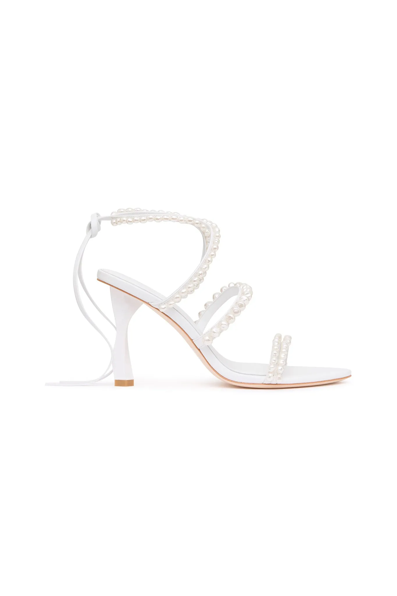 Alba Pearl Sculptural Heel sold by Aje