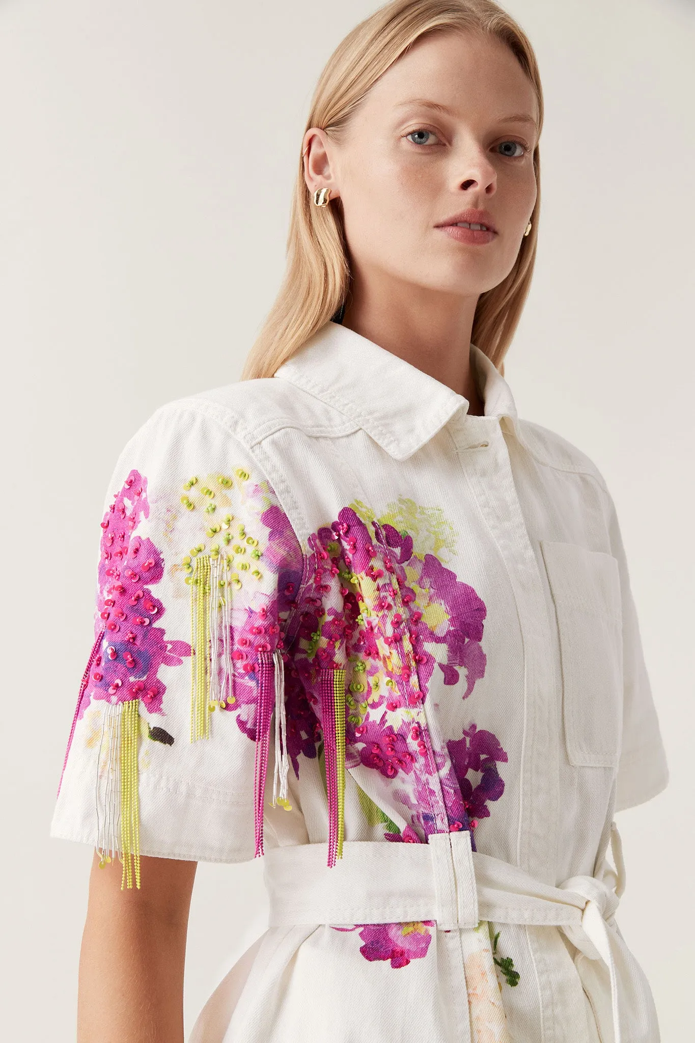 Flora Detail Denim Shirt Dress sold by Aje product image thumbnail 4