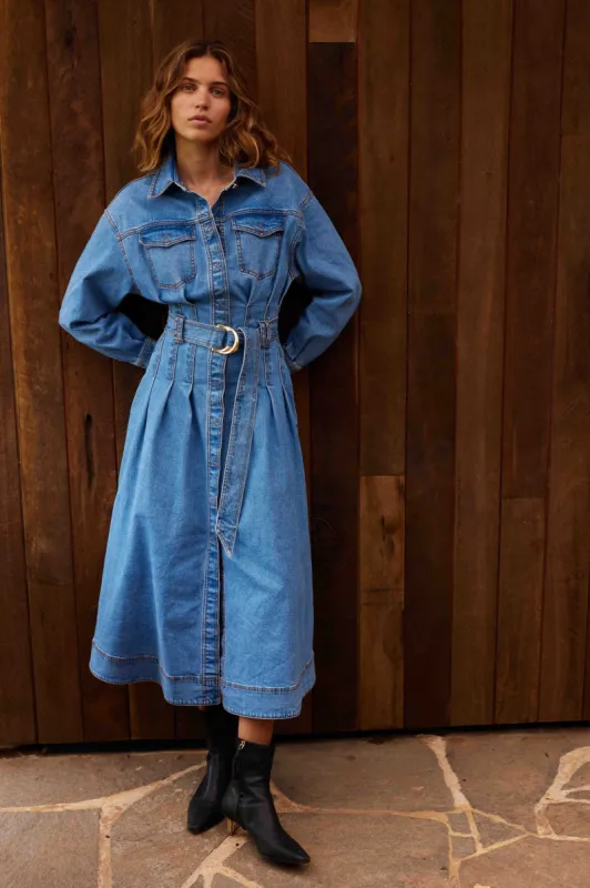 Aradia Denim Midi Dress sold by Aje